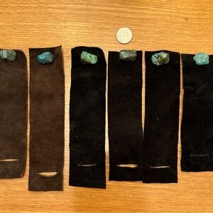 Suede Bracelets with Turquoise Stone hand sewn